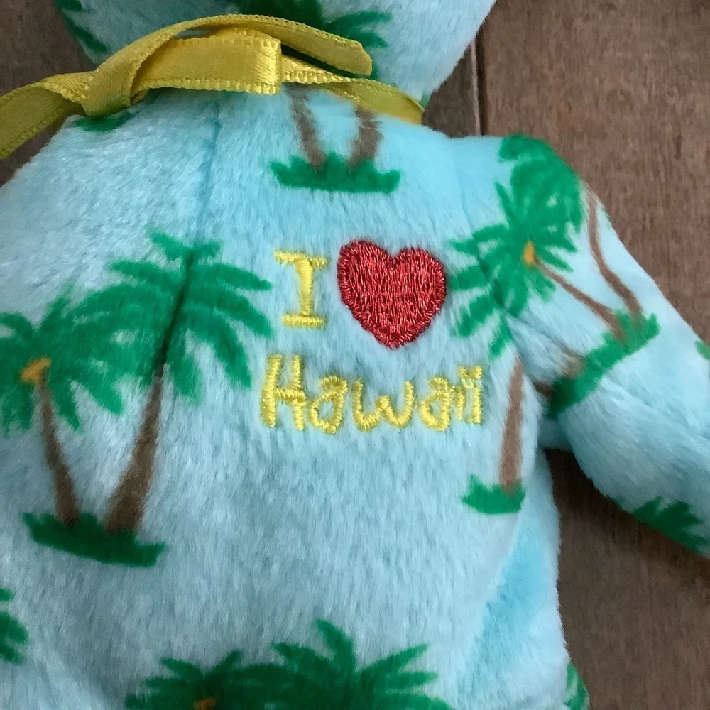 Ty Tropical Palm Tree Hawaii Bear - Blue and Green - Picture 2 of 6